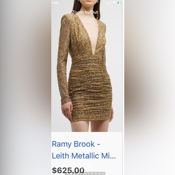 Ramy Brook Leith Metallic Dress Mini Dress - Picture 2 of 11